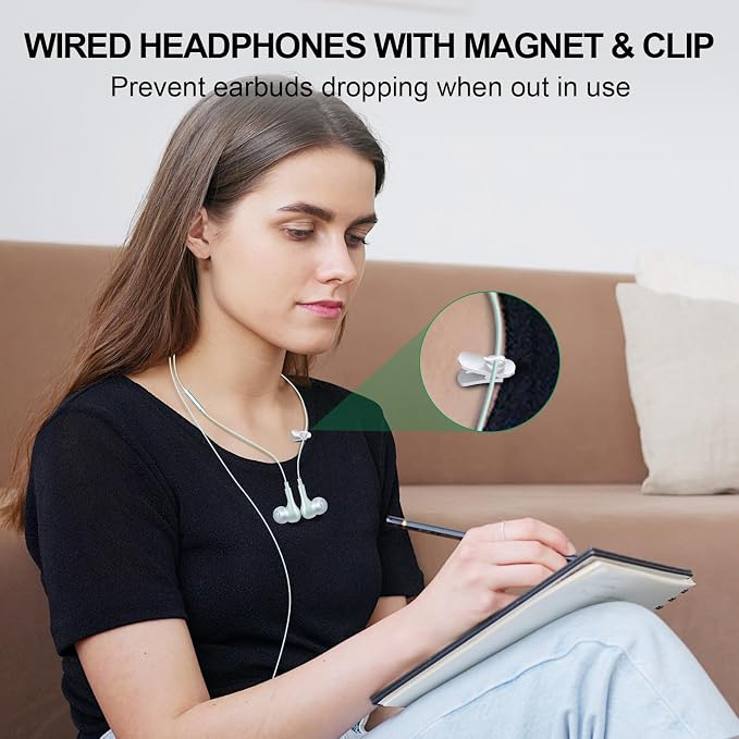 ASKUBSKU USB Earbuds Wired with Microphone for PC 7.5 Ft Cable, Green | USB Headset for School Computer Class, Wired USBA Headphone with Mic Stereo Cord Laptop Earphone for HP/Dell/Surface Meeting