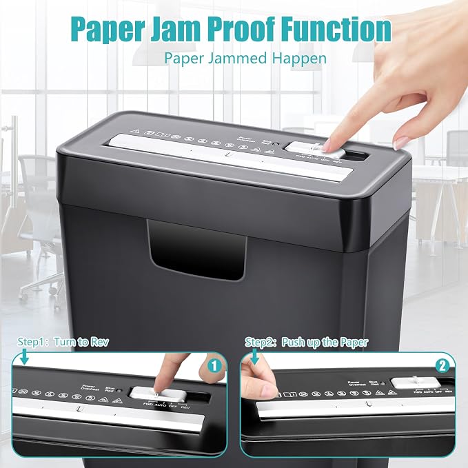 Paper Shredder for Home Use, 8-Sheet StripCut Home Office Shredder | CD/Credit Card Shredder Machine, Overheat Protection, 3.2 Gallons Wastebasket