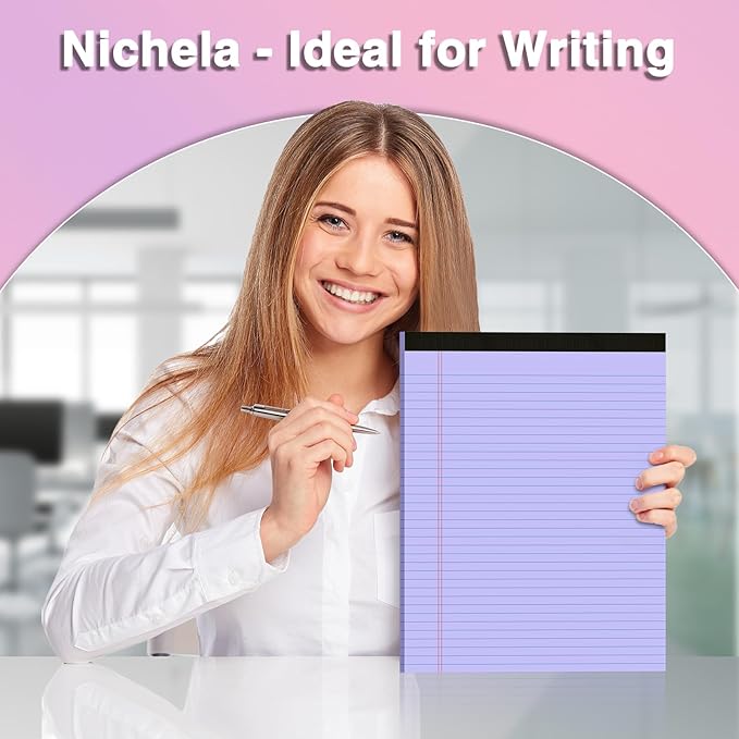 3 Pcs Legal Pads 8.5 x 11 Purple Note Pads 8.5 x 11 Notepad Total 75 Sheets, Micro Perforated Writing Pads Lined Paper College Ruled Pad of Paper Notebook To-Do List for School & Office Supplies