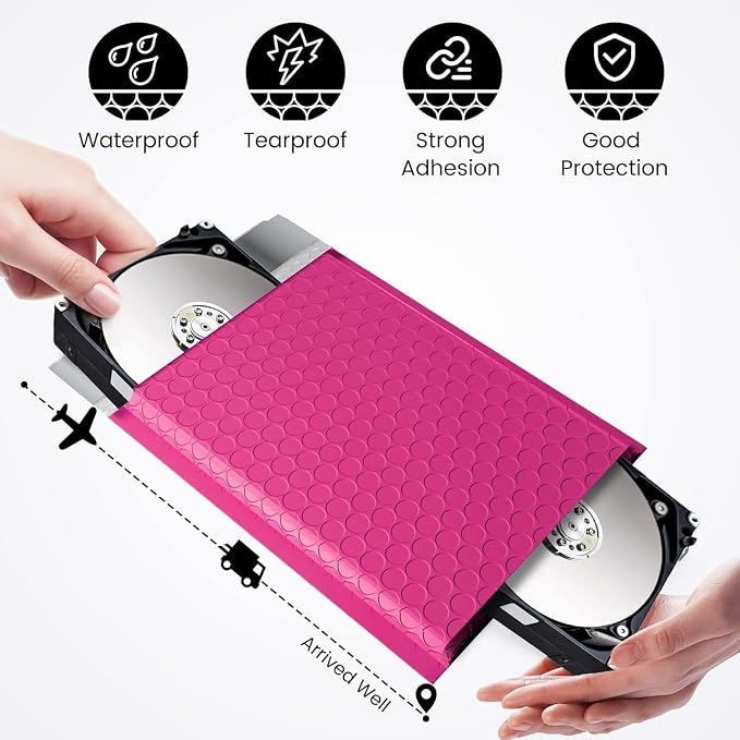 Fuxury Bubble Mailers 6x10" Pink Padded Envelopes 1000Pack | Strong Adhesion Thick Padded Mailers for Small Business Mailing Small Items,Jewelry,Makeup