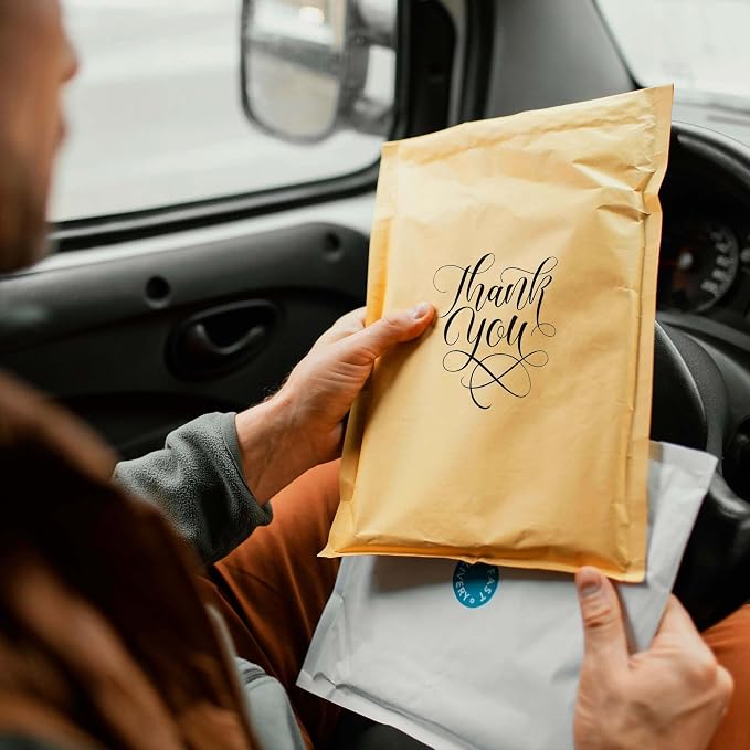 Yens Kraft Bubble Mailers 8.5x12 25 Pack Usable Space 8.5x11 | Self Seal Adhesive Shipping Bags, Cushioning Padded Envelopes for Shipping, Mailing, Packaging