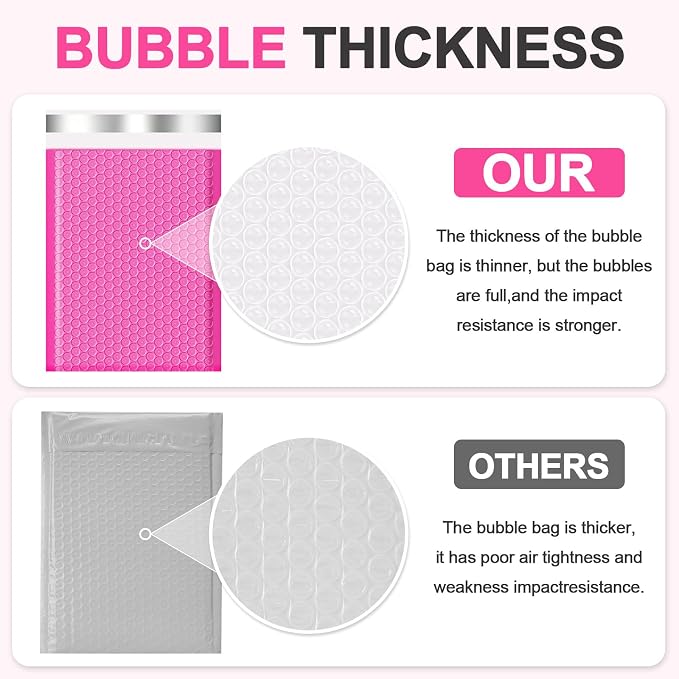 Bubble Mailers 6x10 50 Pack Waterproof Padded Envelopes Self Seal Small Packaging Shipping Bags for Small Businesses to Package and Mail Jewelry Cosmetics, Electronic Products, Cards