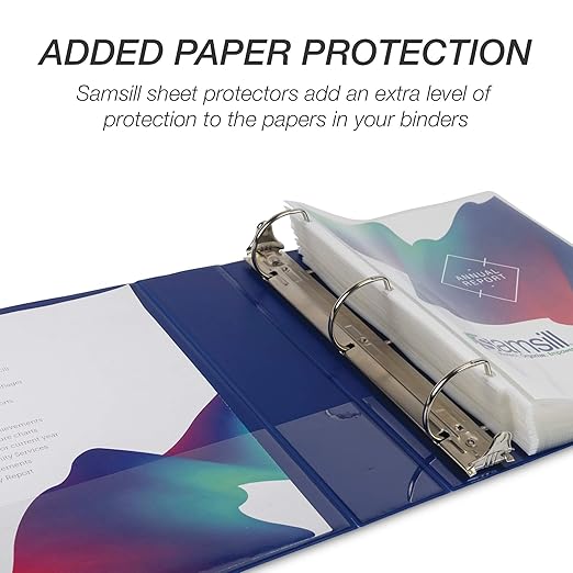 Samsill Durable 2 inch 3 Ring Binder, D Ring Binder, 100% Recycled Chipboard, Blue, 12 Pack