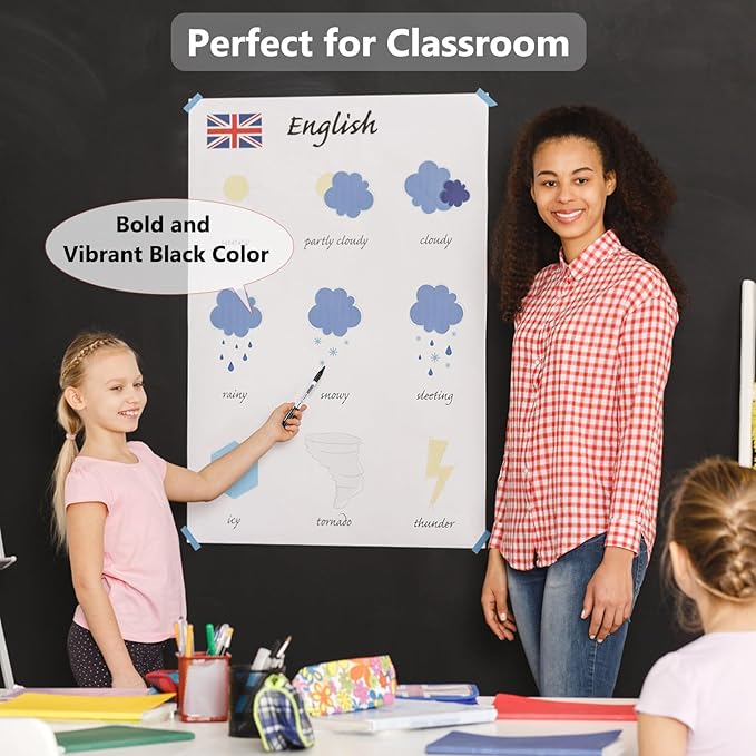 SFAIH Fine Tip Dry Erase Markers - 144 Pack Black Whiteboard Markers for Large Facilities, Low-Odor White Board Markers Bulk Institutional Pack, Non-Toxic Easy Clean