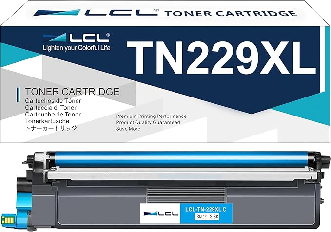 LCL TN229 TN229XL Cyan Toner Cartridge Compatible with Brother TN 229 229XL TN-229XL TN-229 for MFC-L3780CDW HL-L3280CDW HL-L3220CDW MFC-L3720CDW HL-L3295CDW HL- L3300CDW HL-L8245CDW Printer (1-Pack)