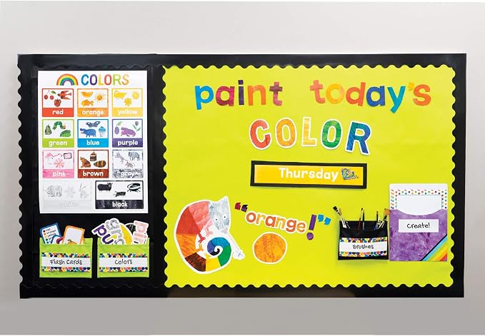World of Eric Carle 219 Colorful Bulletin Board Letters for Classroom, Eric Carle Numbers & Letters Bulletin Board Cutouts, Colorful Cutouts for Bulletin Board, Cork Board, Chalkboard, Classroom Décor
