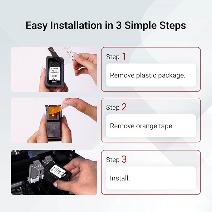 Canon PG-275 Genuine Black Ink Cartridge, Compatible with TS3520/3522, TR4720/4722, TS3720/3722