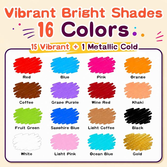 GOTIDEAL Chalk Markers,16 Colors Liquid Chalk Markers for Blackboard