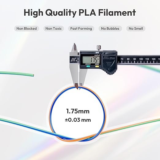 AMOLEN 3D Printer Filament Bundle, Triple Colors Coextrusion Silk PLA Filament 1.75mm +/-0.02mm,Shiny Color Change 3D Printer Filament for Most FDM 3D Printer 200g X 4 Pack