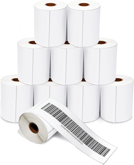 4" X 10" Direct Thermal Labels (1600 Count, 10 Rolls) | Extended Shipping Labels and Barcode Stickers for Warehouse Carton Relabeling - Compatible With Zebra and Rollo Printers