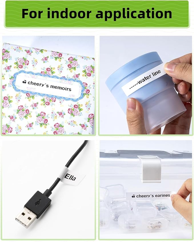 Label KINGDOM Compatible with Dymo Label Maker Refills 91331 S0721660 White Plastic Label Tape 12mm x 4m (1/2" x 13') for Label Maker 200B LT100H LT100T LT110T, 15 Pack