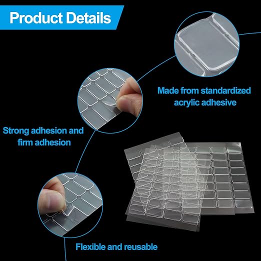 Removable Mounting Putty, 160 Pcs, 20x10mm | Clear Sticky Tack, Double-Sided Adhesive, No Trace for Poster, Museum, Wall Hanging, Craft & Home Office Decor