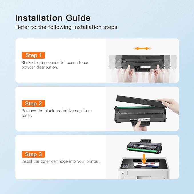 E-Z Ink Compatible Toner Cartridge Replacement for Samsung 104 104S MLT-D104S to use with ML-1660 ML-1661 ML-1667 ML-1665 ML-1675 ML-1666 ML-1865 ML-1865W SCX-3205W Printer (Black, 2 Pack)