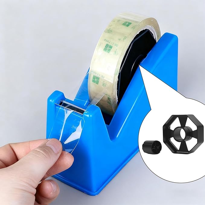 Tape Dispenser Replacement Core Set, 1" and 3" Plastic Tape Roll Insert, Black Tape Dispenser Core for Shop, Office, and School, Durable Spare Parts for Easy Tape Dispensing and Replacement