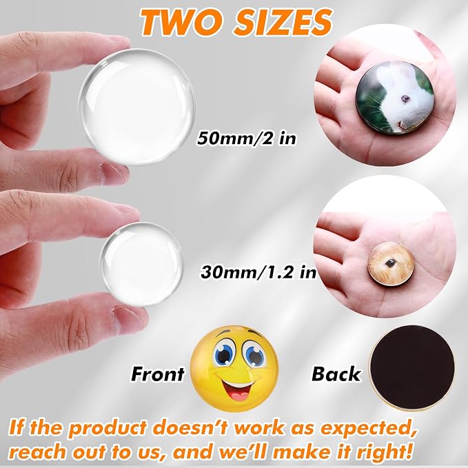 Aertiavty 120 Pcs Fridge Magnets Making Kit, 1.2 Inch Glass Magnets for Refrigerator, Locker, Whiteboard, Office, Kitchen, Decorative Magnet (60 Square Magnet+60 Glass+Clear Adhesive Dots)