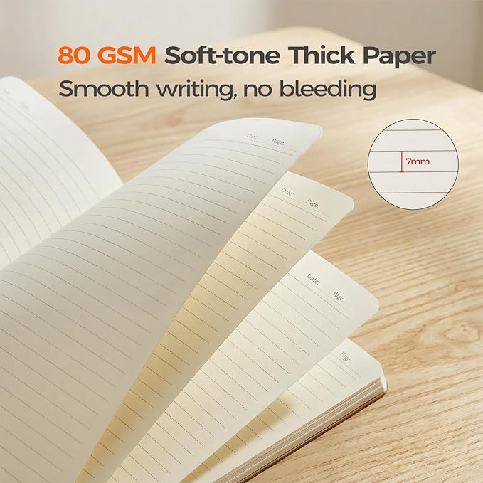 50 Pack Kraft Notebooks Bulk A5, 60 Pages Lined Ruled Journals, 8.3x5.5 Inches, Natural Kraft Cover Composition Notebooks for School Office Students Artists