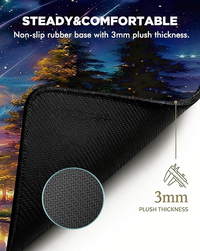 Mouse Pad, Desk Mat, 31.5x11.8in Large Mousepad, Meteor | Desk Pad with Stitched Edge & Rubber Non-Slip Bottom, Gaming Mouse Pad, Extended Mousepad for Home, Office