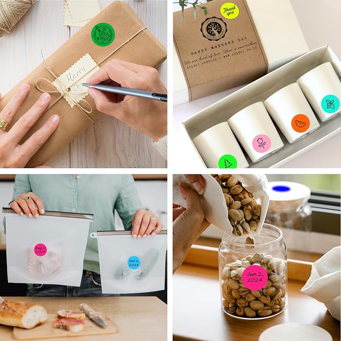 1 Inch Round Thermal Sticker Labels,Color Dot Stickers,Label Stickers,Waterproof,Oil Proof,for Thermal Printers,DIY,Office,Retail,Home and Warehouse Organization(Fluorescent Pink,1000 Pcs)