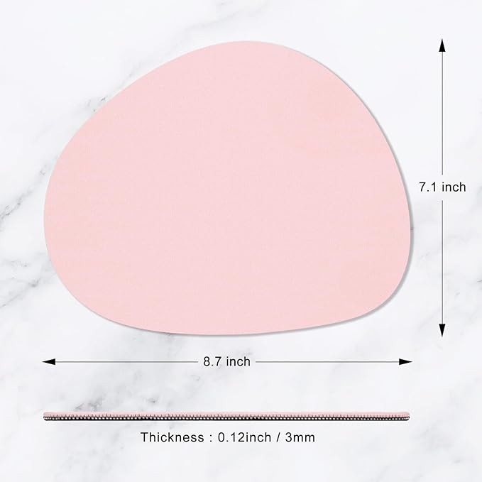 Hsurbtra Mouse Pad, Premium-Textured Small Oval Mousepad 8.7 x 7.1 Inch Pink, Thick 3 mm Anti-Slip Waterproof Rubber Pretty Cute Computer Mat for Office Home Gaming Laptop Men Women Kids
