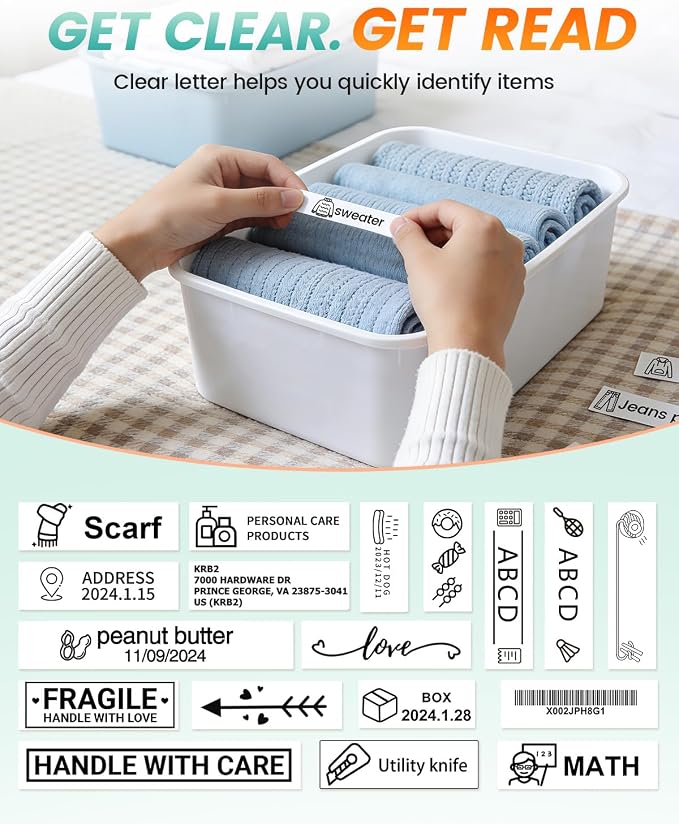 Label Maker Tape Replacement for Brother P-Touch Label Tape TZe-231 TZe231 | TZe TZ 12mm 0.47 Inch Laminated White, Compatible with Brother PT-D210 PT-D220 PT-H110 PT-D410 PT-D610BT, 5-Pack