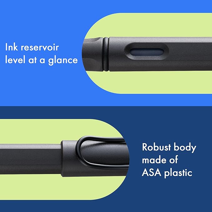 LAMY safari umbra - Fountain Pen with ergonomic grip & polished Left-Handed steel nib (LH) in size M - ideal for any Writing & Calligraphy - including LAMY T 10 blue cartridge