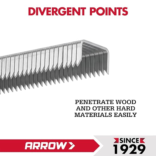 Arrow 504 T50 Staples, 1/4-Inch Leg, 3/8-Inch Crown, 5000 Count | Heavy Duty, For Upholstery, Construction, Furniture, Crafts, Fit Arrow T50 Staple Guns, Hammer Tackers and Pneumatic Tools