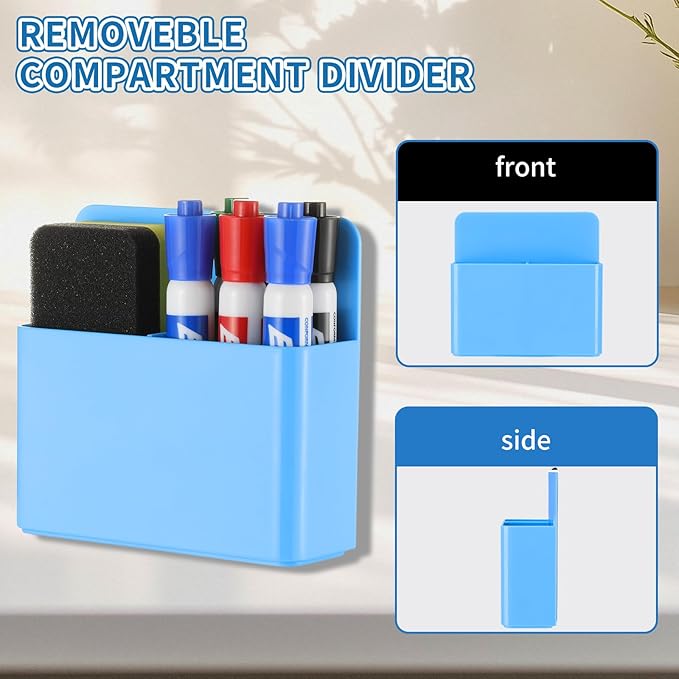 Camelmother 2Magnetic Marker Holder For Whiteboard Dry Erase Marker Holder For Office Refrigerator Fridge Classroom Must (Blue)