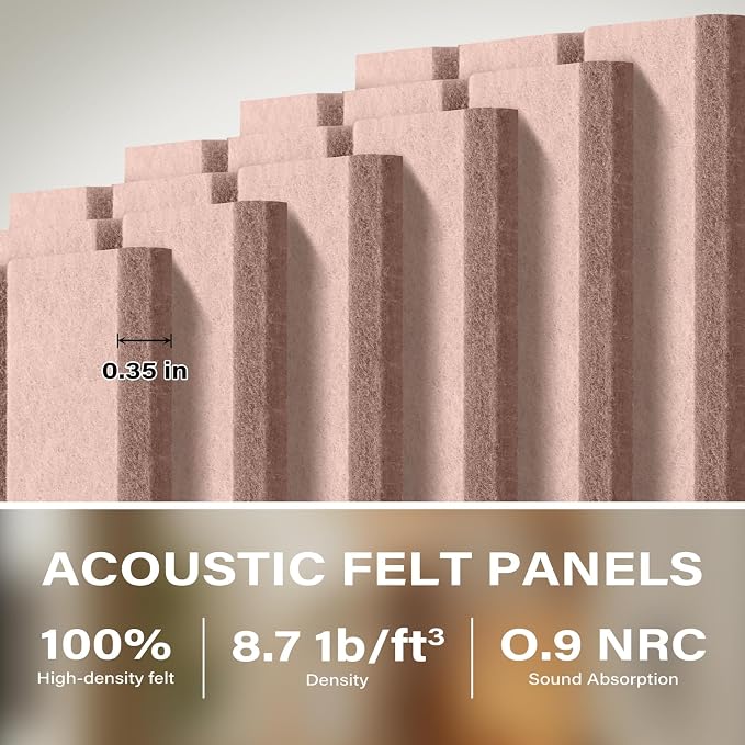 Large Felt Bulletin Board,36"x24" 6 Pack Cork Board Alternative-Pink | Felt Wall Tiles for Office & Home Decor,Pin Board for Walls with 15 Pcs Pushpins and 40 Adhesive Tabs