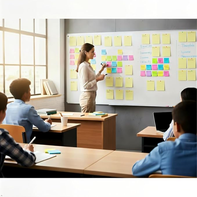 (12 Pack) Lined Sticky Notes 4x6 in,Yellow Large Notepads with Lines,Ruled Stickies Super Sticking Power,Office School Memo Note Pads,Post on Windows Doors,Recyclable,Easy to Write on,Hold Well