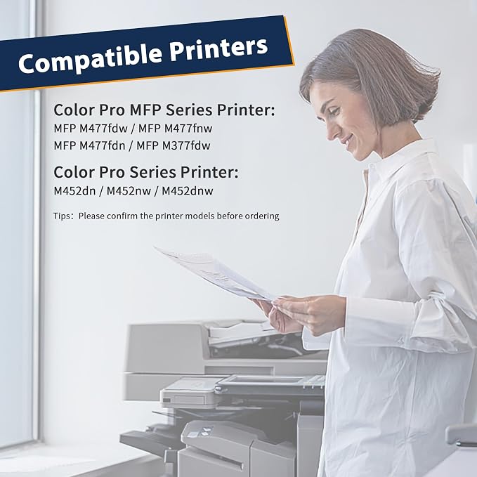 410A Compatible Toner Cartridges Replacement for HP 410 410X CF410A for Color Pro MFP M477fnw M477fdw M477fdn Pro M452dn M452nw M452dw Printer,2 Black