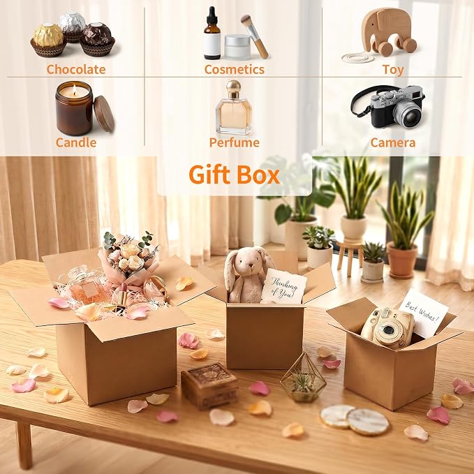 Hoikwo 30 Packs Shipping Boxes Mixed Sizes | 10 PCS Each of 5x5x5, 6x6x6, 7x7x7 Brown Cardboard Box for Small Business Packaging and Mailing