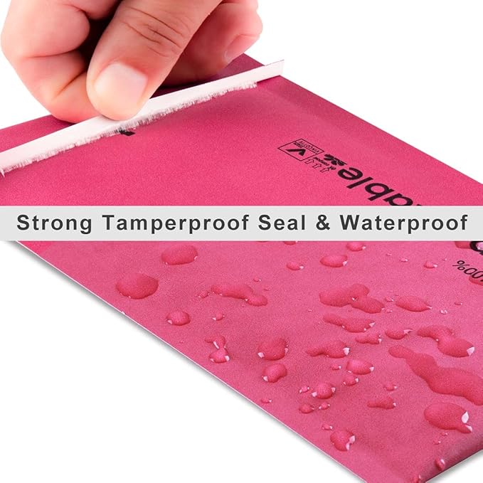6x10 100% Biodegradable Bubble Mailers,25 Count Red #0 Compostable Padded Packaging Wrap Envelopes Pouches Eco Friendly Self Seal Bags