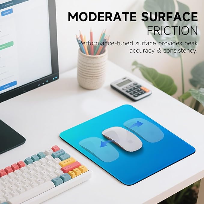 Premium Mouse Pad with Stitched Edges – 10.2 x 8.3 in | Smooth, Washable Mat with Non-Slip Base | Personalized Cute MousePads for Laptop, Computer, Office, Home (Mint Ocean Dip-Dye)