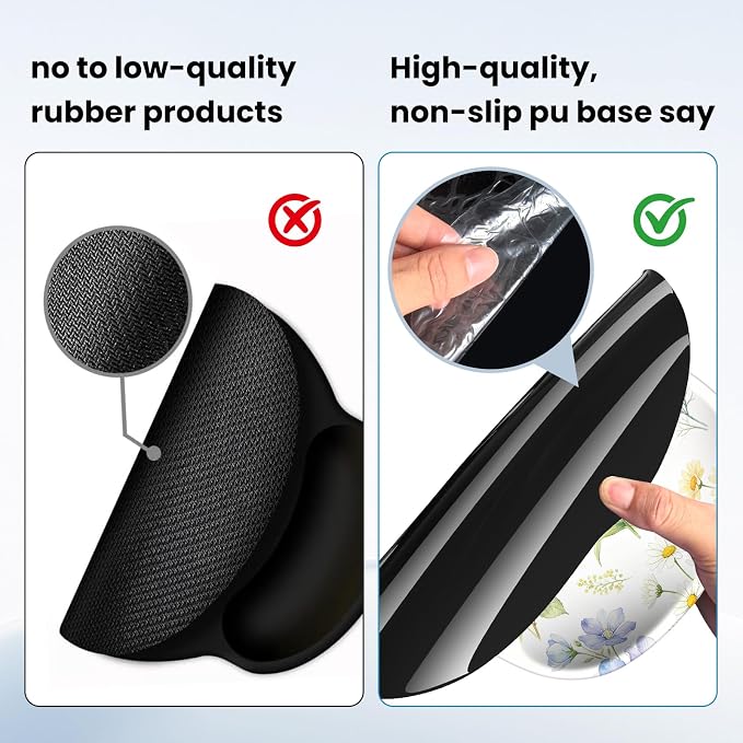 Mouse pad with Wrist Rest,Relieving Pain Memory Foam Computer pad, Ergonomic Desktop Mouse, Silicone Material Mouse pad, with Non-Slip PU Base (Flower)