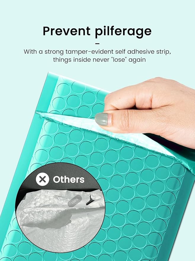 GSSUSA Teal Bubble Mailers 10.5x16 Padded Envelopes 1 Pallet Pack of 3750 | Usable Size 10.5x15, Waterproof Opaque Shipping Bags, Strong Adhesion, Self-Seal, Mailing Supplies, Business