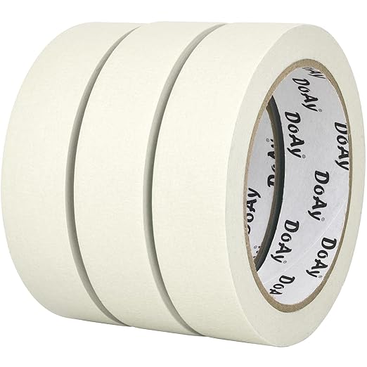 3 Pack White Painters Tape - Masking Tape 1 Inch Wide - Multi-Surface, Smart Adhesion, Indoor & Outdoor - 270FT Total - Paint Tape for Artist, DIY, Labeling, Art, Car, General Purpose (#3910)