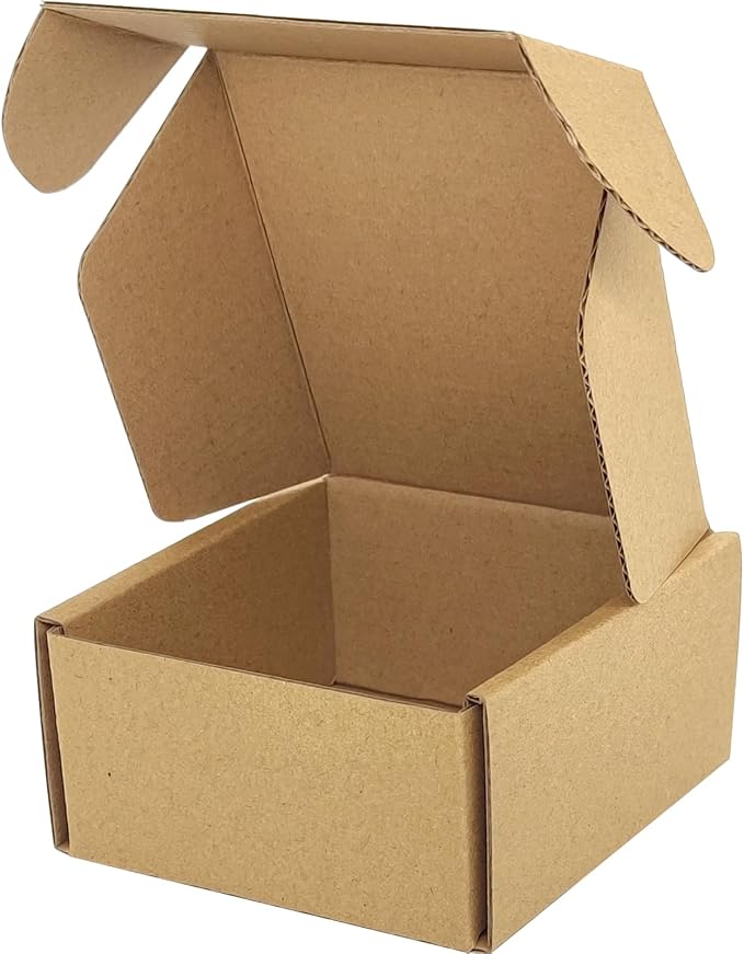 4x4x2 Shipping Boxes Set of 50, Brown Mailer Corrugated Cardboard Box | for Packaging, Literature, Packing, Mailing, Storage, Small Business, Moving, Gift, Supplies, Quick Fold, Tab Locking