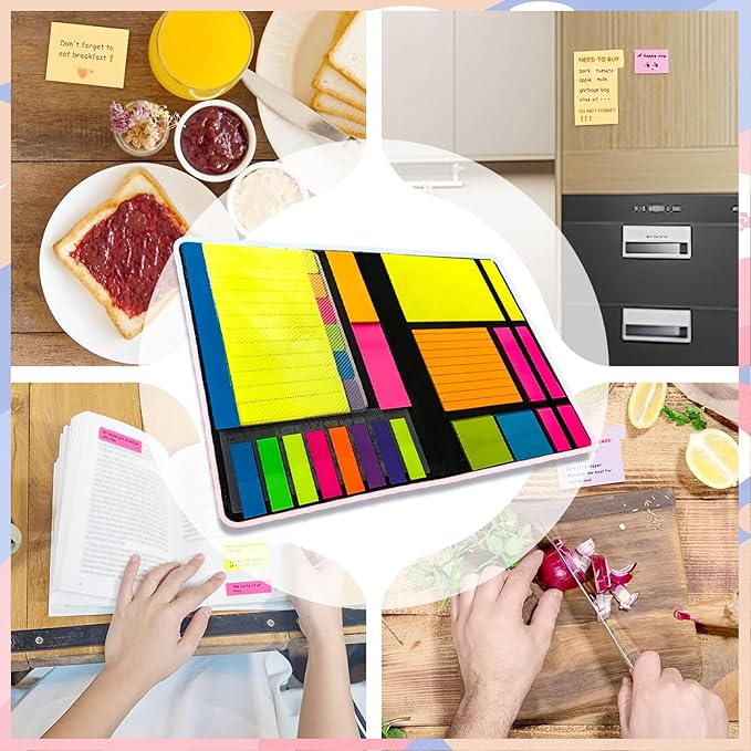 Sticky Notes Set 710 Pack, Divider Sticky Notes Tabs, Office Supplies, Planner Sticky Note Dividers Tabs, Book Notes, Back to School Supplies (710pcs)