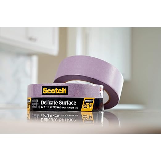 Scotch Delicate Surface Painter's Tape, Purple, Masking Tape Protects Delicate Surfaces and Removes Easily, Multi-Surface Painting Tape for Indoor Use, 1.41 Inches x 60 Yards, 4 Rolls