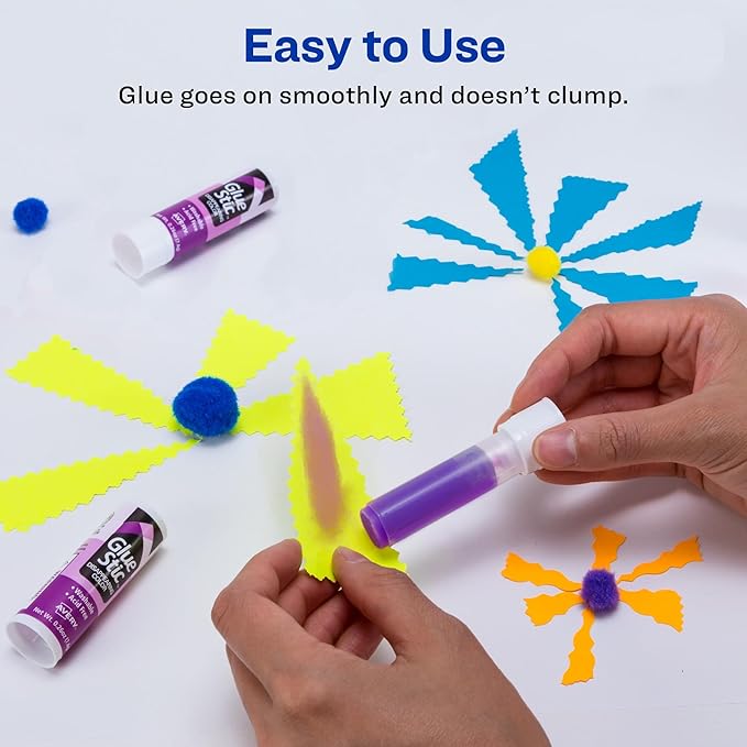 Avery Glue Stick Value Pack Disappearing Purple Color, Washable, 0.26 oz. Permanent Glue Stic, 18pk (98079)