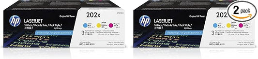 HP 202X Cyan,Magenta,Yellow High-Yield Toner Cartridge Printers | Works with Color LaserJet Pro M254,Color LaserJet Pro MFP M281 Series | CF500XM, 3 Count (Pack of 2)