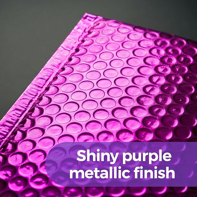 Fuxury Foil Bubble Mailers 4x8" 800 Pack,Sturdy Padded Envelopes Usable Size 4x7",Strong Adhesion Bubble Shipping Envelopes,Thick Opaque Shipping Bags for Mailing Jewelry Makeup Gift Small Item Purple