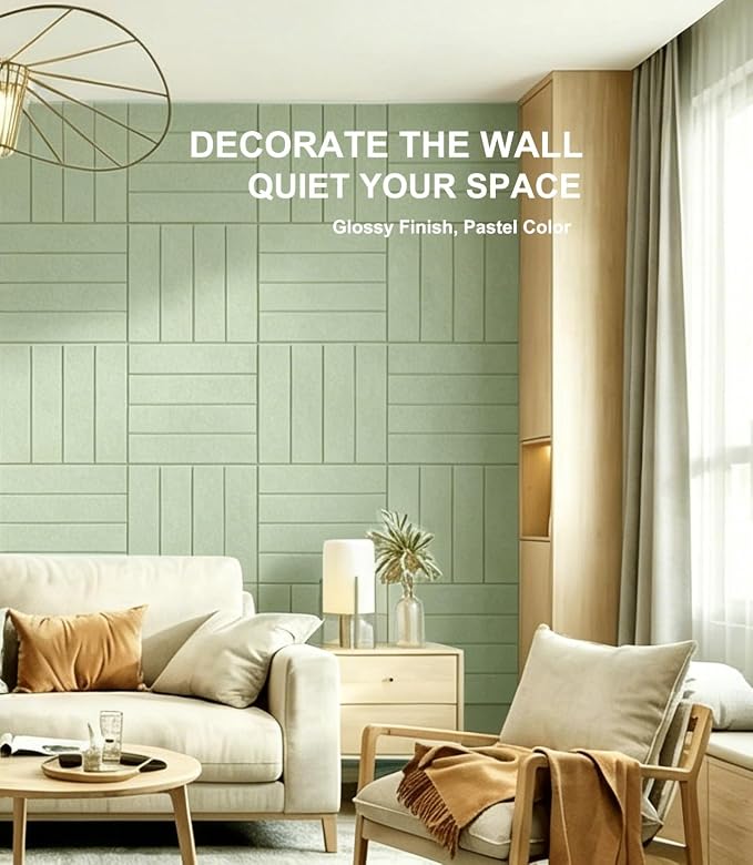 0.47" Thick Felt Wall Tiles 48"x36" Cork Board Alternative 12 Pack 11.81"x11.81"Felt Bulletin Board Pin Board with Removable Adhesive Tape&60 Pushpins for Home Office School(Bold-Sage)
