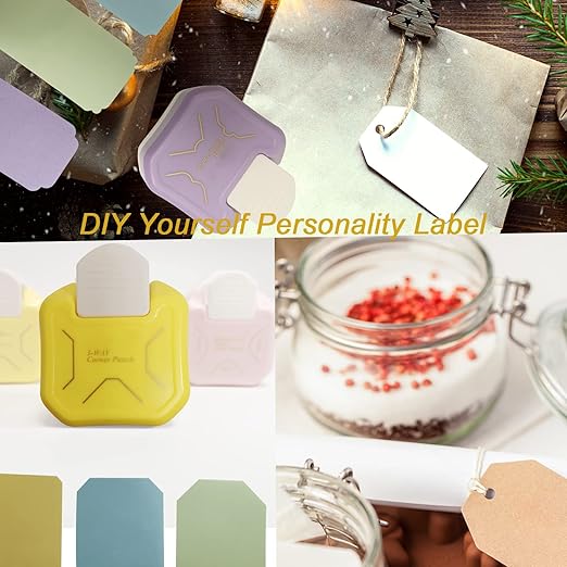 3 Pieces Corner Punch Corner Cutter Creative Pattern Corner Punch for DIY Projects Scrapbooking Photocards Business Card Making (Pink+Yellow+Purple)