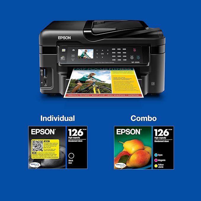 EPSON 126 DURABrite Ultra Ink Black Dual Cartridge For WF-3520, 3530, 3540, 520, 545, 630, 633, 635, 645, 7010, 7510, 7520, 840, 845 and other select models