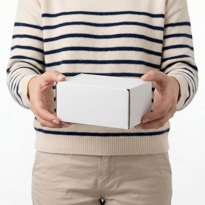 PHAREGE 30 Pack 6x4x3 inch Small Shipping Boxes, White Mailing Boxes | Tuck Top, Quick Fold, Easy Assemble, Shape Well, Single Corrugated, DIY Cardboard, Card Shipping, Small Business Packaging