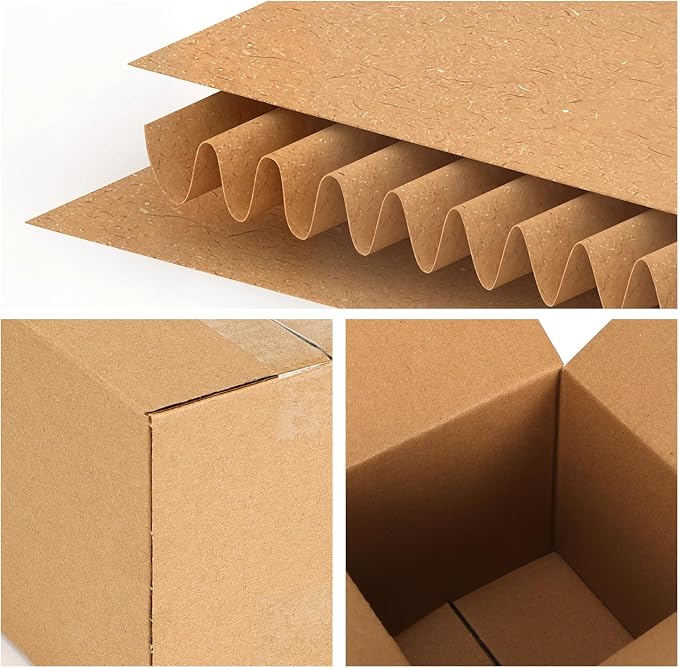 Edenseelake 50 Pack 5x5x5 inches Shipping Boxes Corrugated Cardboard Boxes for Packing, Moving, Mailing, Brown