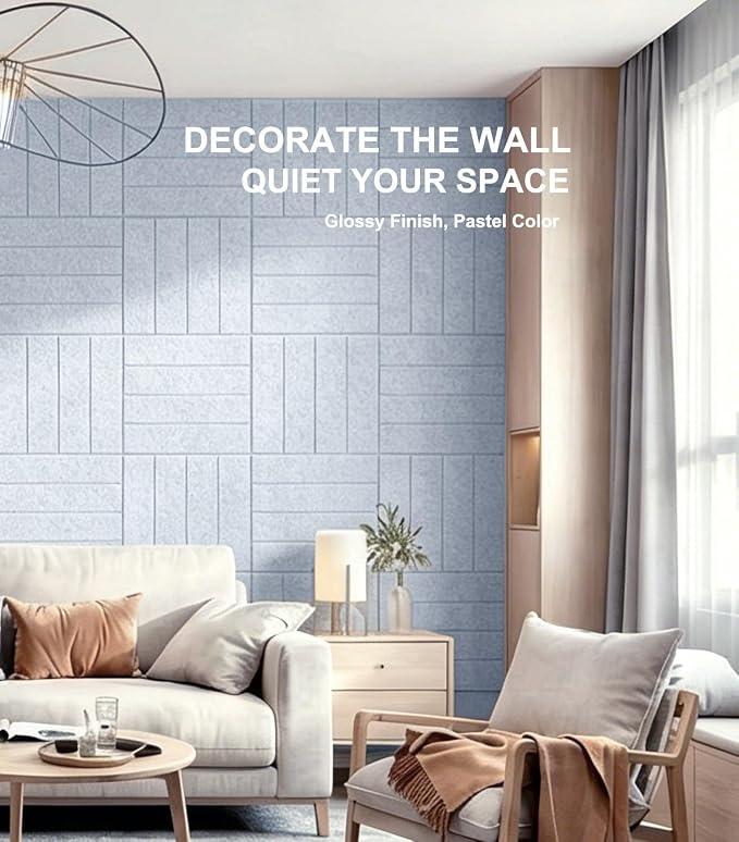 0.47" Thick Felt Wall Tiles 48"x36" Cork Board Alternative 12 Pack 11.81"x11.81"Felt Bulletin Board Pin Board with Removable Adhesive Tape&60 Pushpins for Home Office School(Bold-Silver Grey)