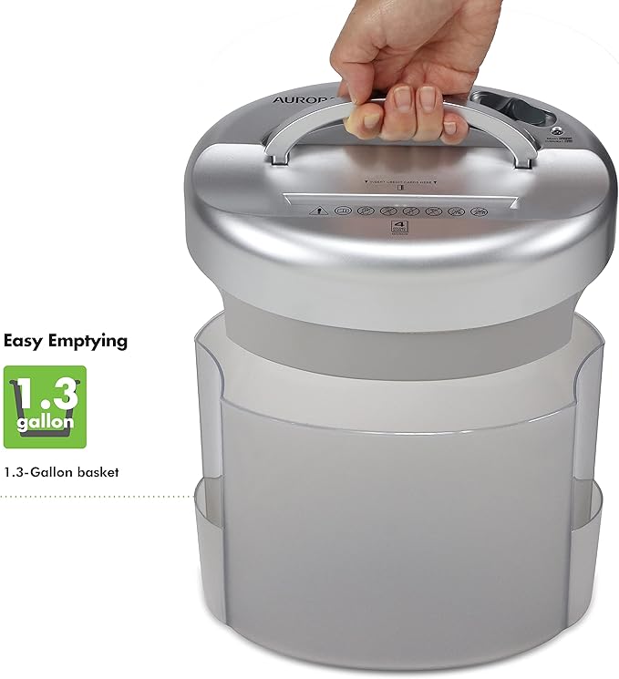 Aurora Desktop-Style Cross-Cut Paper Shredder, 4-Sheet Crosscut Desktop