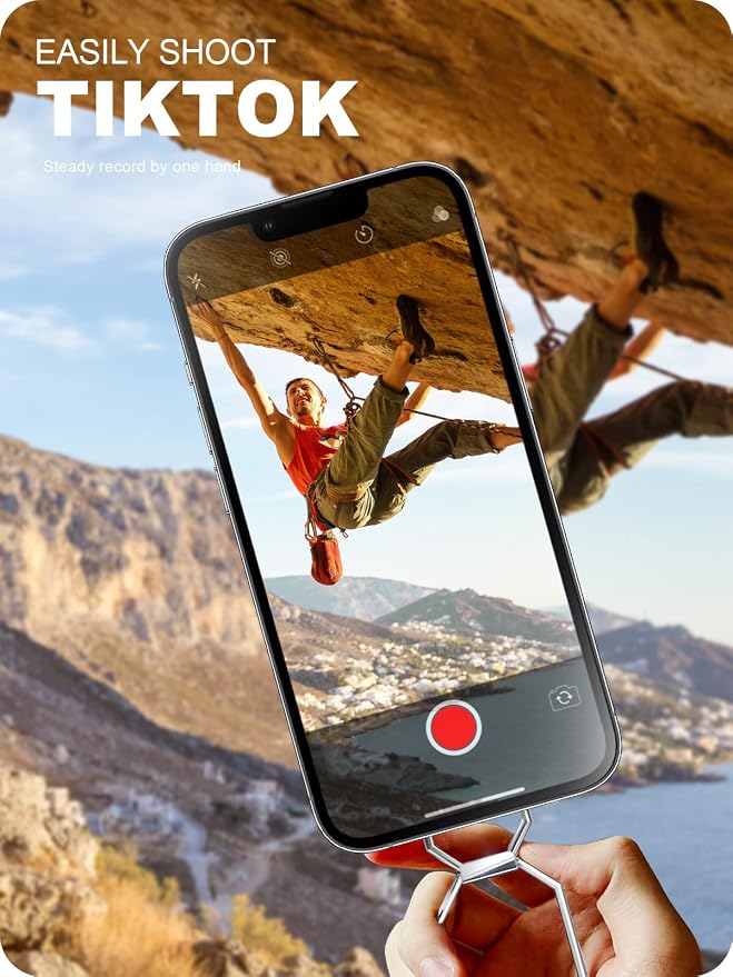 A-LuGei 𝗙𝗼𝗹𝗱𝗮𝗯𝗹𝗲 & 𝗔𝗱𝗷𝘂𝘀𝘁𝗮𝗯𝗹𝗲 Phone Kickstand Ring Holder, Magnetic Cell Phone Grips, Phone Stand for Desk, Adhesive Phone Holder for Hand, 360° Rotation Ring for Back of iPhone Case